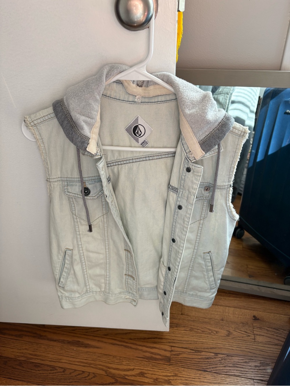 Volcom Denim vest w/ removable Hood.